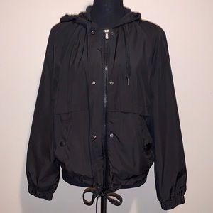 H&M Black Hooded Light Weight Bomber Jacket